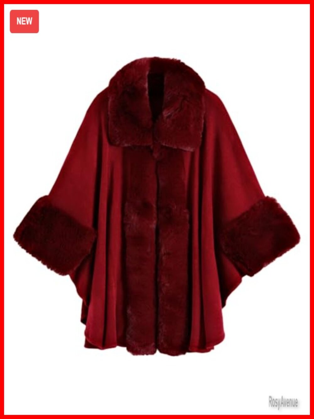 Faux Fur Shawl Wrap Women Winter Poncho Cape Oversized Cardigan